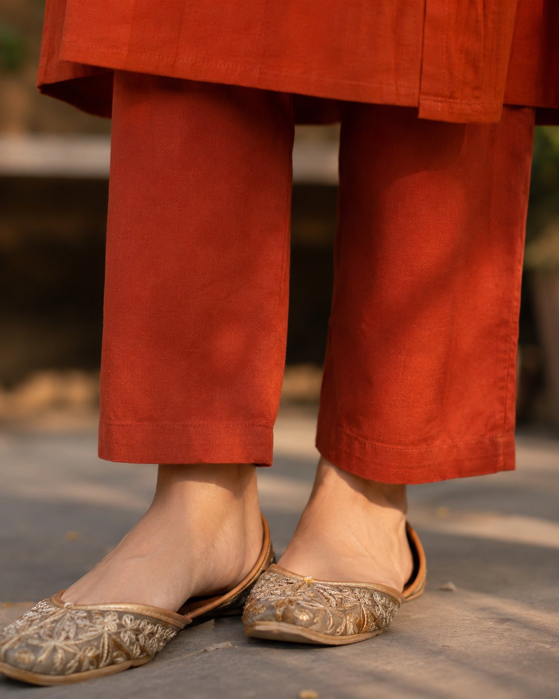 Pure Cotton Straight suit with pintex and mirror work