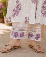 Pure Cotton A-line Suit with Sequin detailing on Yoke
