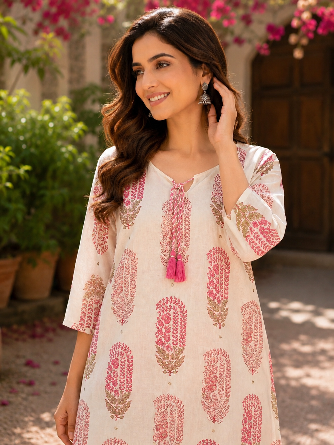 Pure Cotton Printed Straight Suit with Gota Patti Work