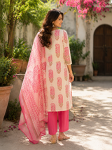 Pure Cotton Printed Straight Suit with Gota Patti Work
