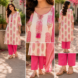 Pure Cotton Printed Straight Suit with Gota Patti Work
