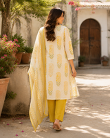 Pure Cotton Printed Straight Suit with Gota Patti Work