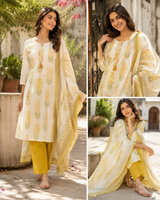 Pure Cotton Printed Straight Suit with Gota Patti Work