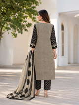 Printed Pure Cotton Straight suit with Thread, Beads & sequin work
