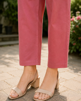 Pink Cotton Co-ord Set with Detailing