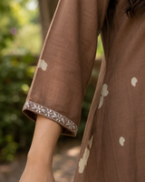 Printed Pure Cotton A-Line suit with embriodery work