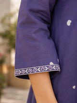 Printed Pure Cotton A-Line suit with embriodery work