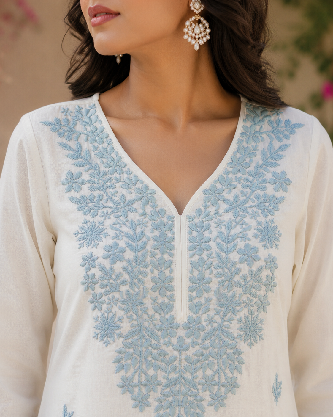 Pure Mul Cotton Straight suit with embriodery work