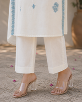 Pure Mul Cotton Straight suit with embriodery work