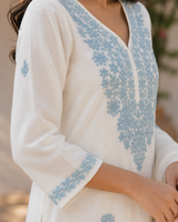 Pure Mul Cotton Straight suit with embriodery work