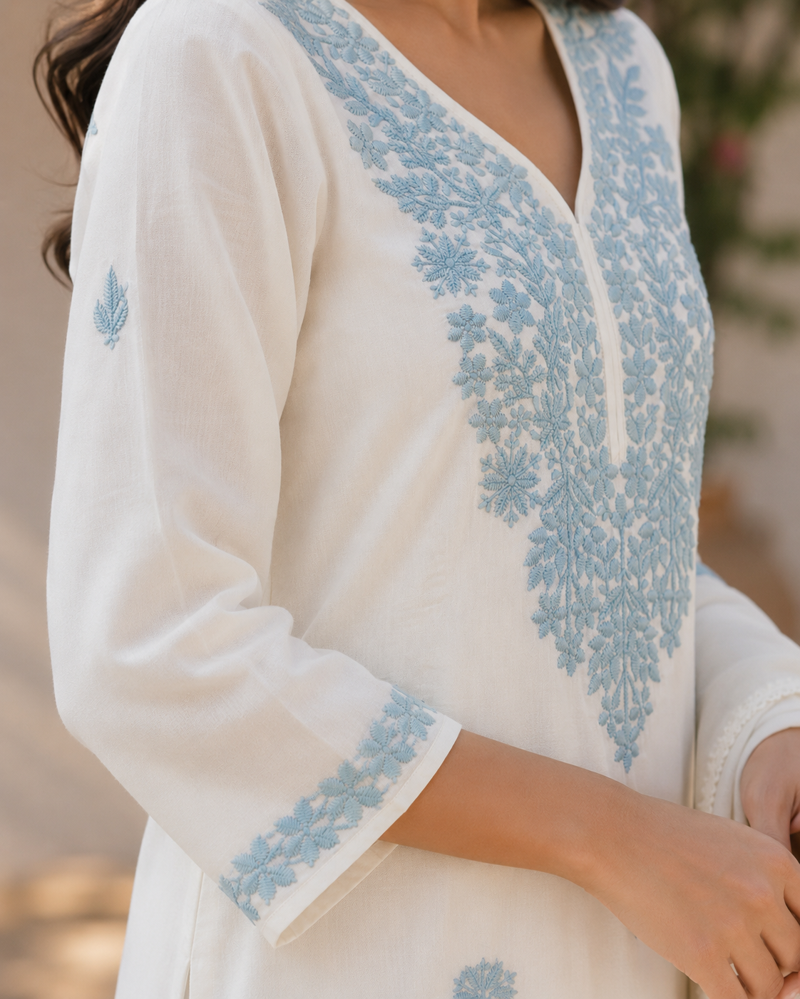 Pure Mul Cotton Straight suit with embriodery work
