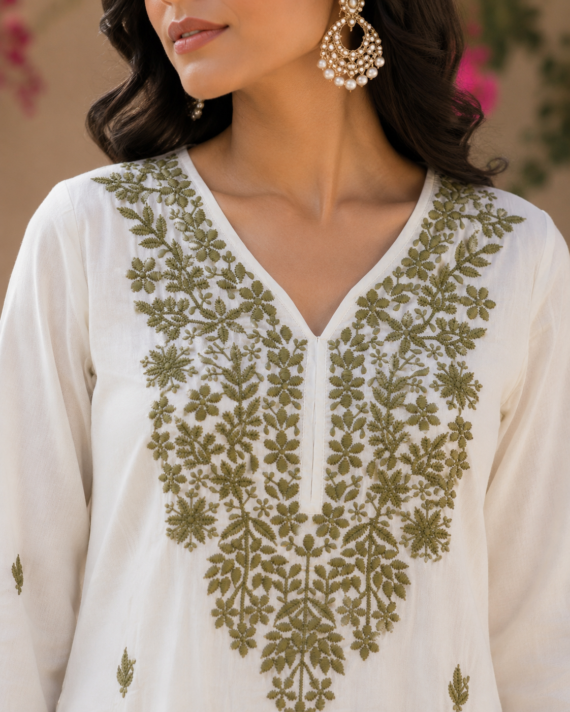 Pure Mul Cotton Straight suit with embriodery work