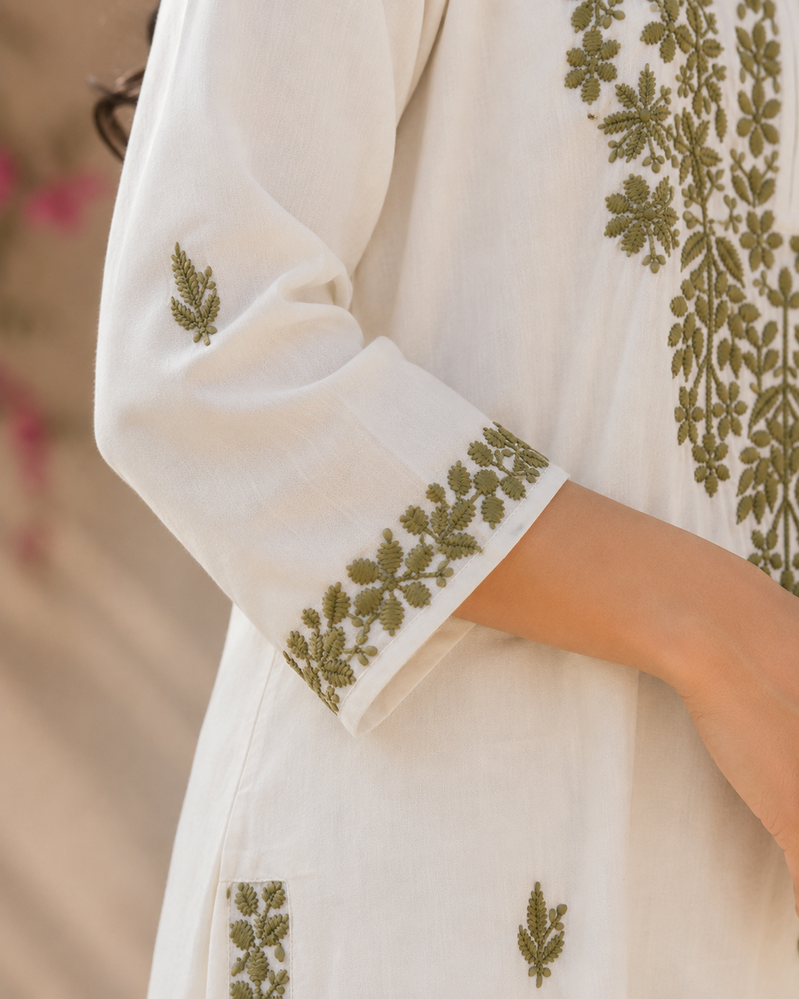 Pure Mul Cotton Straight suit with embriodery work